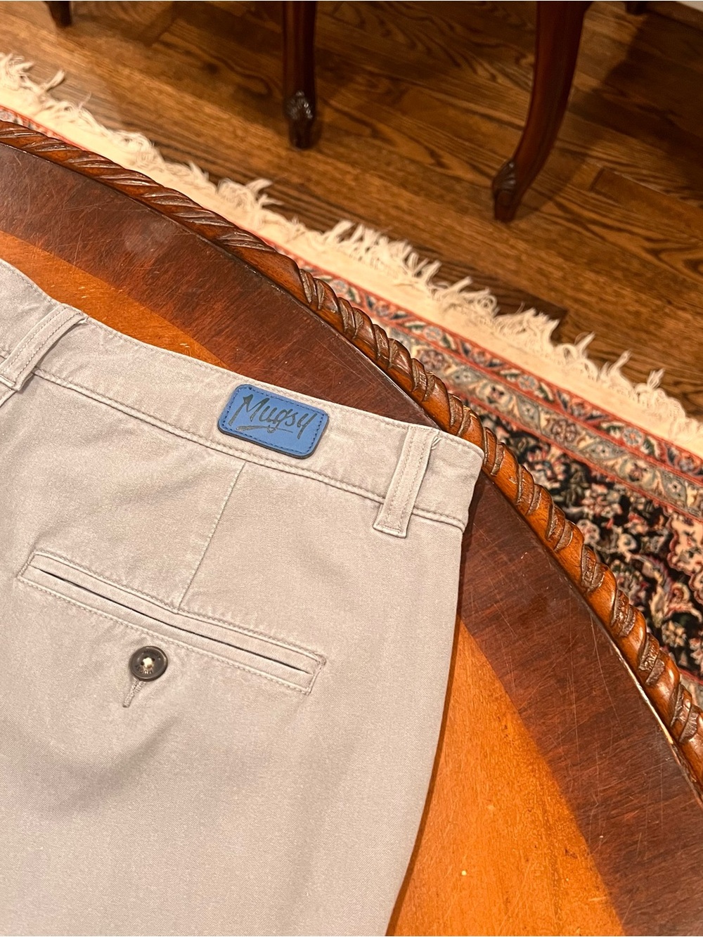 Mugsy Men’s Damens Classic 4-Way Stretch Chinos 34x32 Gray - Picture 7 of 16